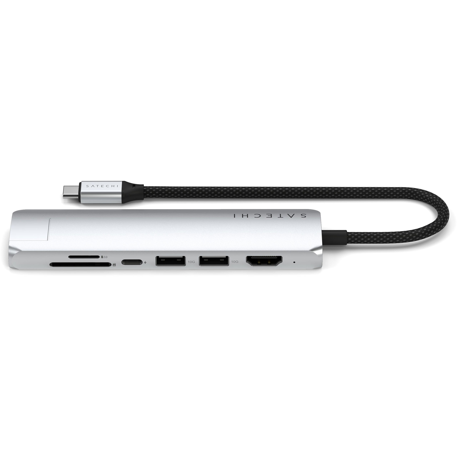 Satechi 7in1 USB-C Slim Multiport adapter Ethernet csatlakozóval, szürke (ST-P7SM)