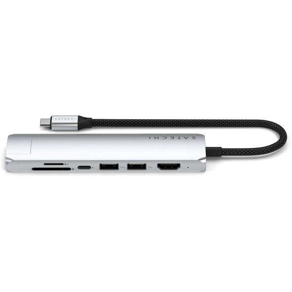 Satechi 7in1 USB-C Slim Multiport adapter Ethernet csatlakozóval, szürke