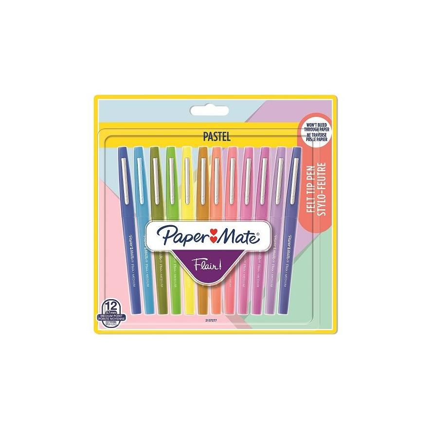 PAPER MATE Faserschreiber Flair 12er PASTELL M 0.7 mm Blister (2137277) (2137277)