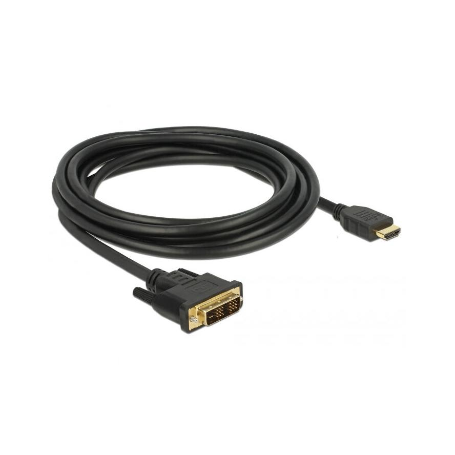 Delock kétirányú HDMI 1.4 <-> DVI-D M/M video kábel 3m fekete (85585)