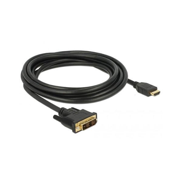 Delock kétirányú HDMI 1.4 <-> DVI-D M/M video kábel 3m fekete