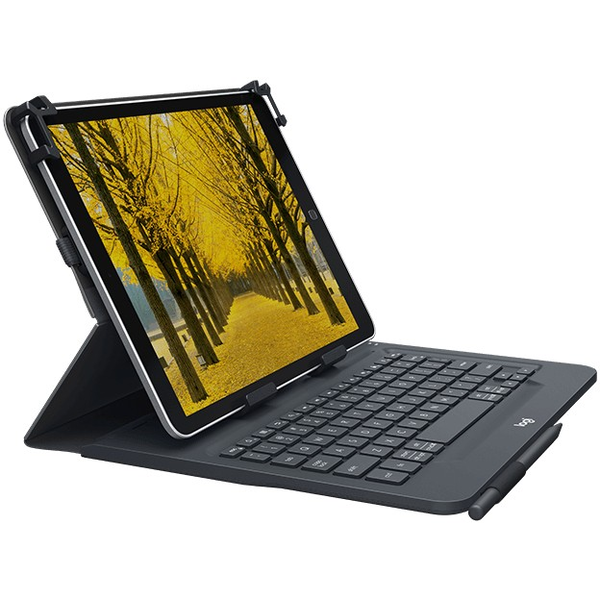 Logitech Universal Folio with integrated keyboard for 9-10 inch tablets Černá Bluetooth QWERTZ Německý