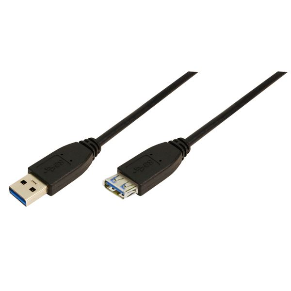 USB-A 2.0 (M) --> (F) 2.00m Verlenging LogiLink Zwart