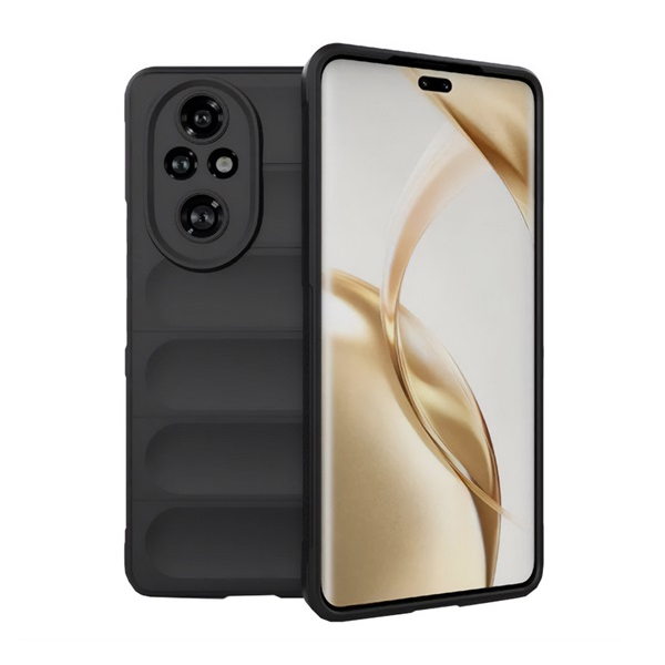 Szilikon telefonvédő (ütésállóság, kameravédő, 3D) FEKETE Honor 200 Pro "Gigapack csomagolás" (GP-159557)