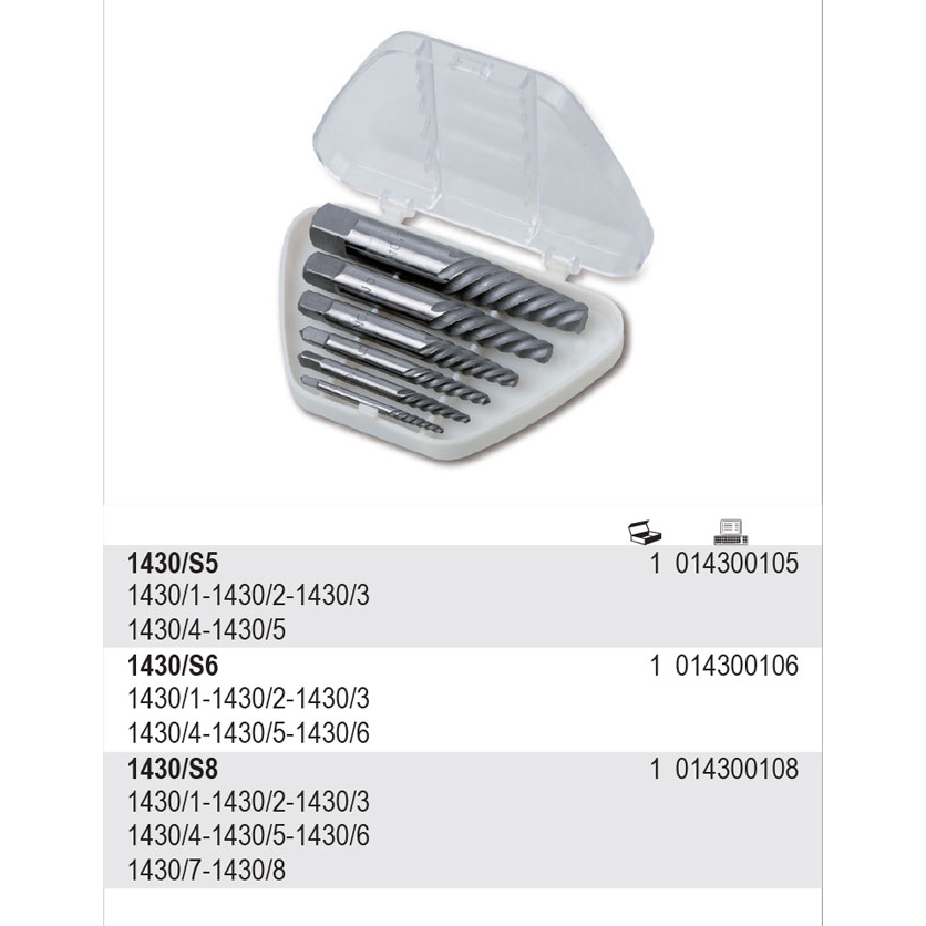 CSAVARHÚZÓ KÉSZLET 8DB-OS BETA CSAVAROKHOZ (1430-S8)