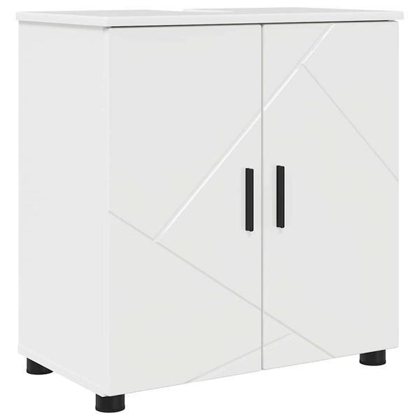Dulap de Baie Alb foarte lucios 61 x 35 x 64 cm Lemn compozit