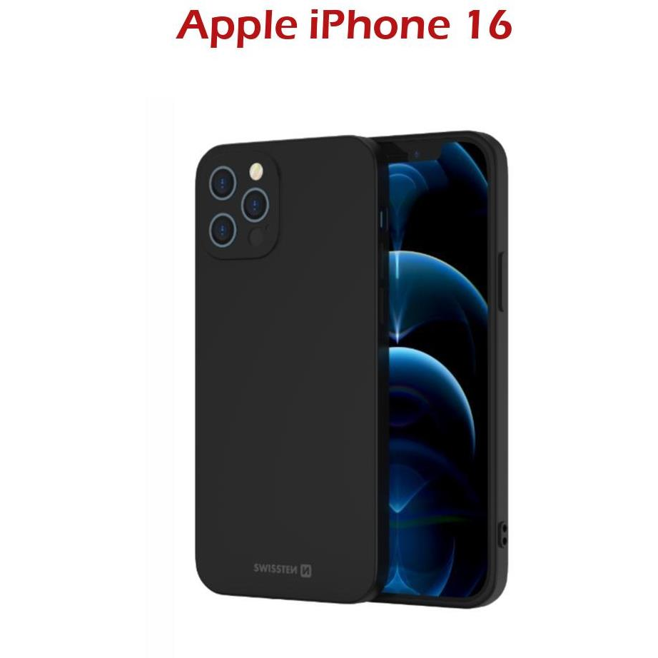 Swissten Soft Joy Apple iPhone 16 fekete tok (34500375)