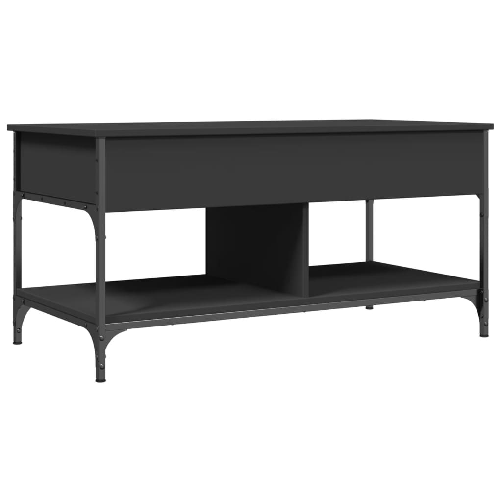 fekete szerelt fa és fém dohányzóasztal 100 x 50 x 50 cm (845366)