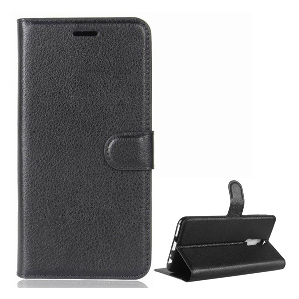 Tok álló, bőr hatású (FLIP, oldalra nyíló, asztali tartó funkció, prémium) FEKETE [Huawei Mate 10 Lite] (5996457243570)