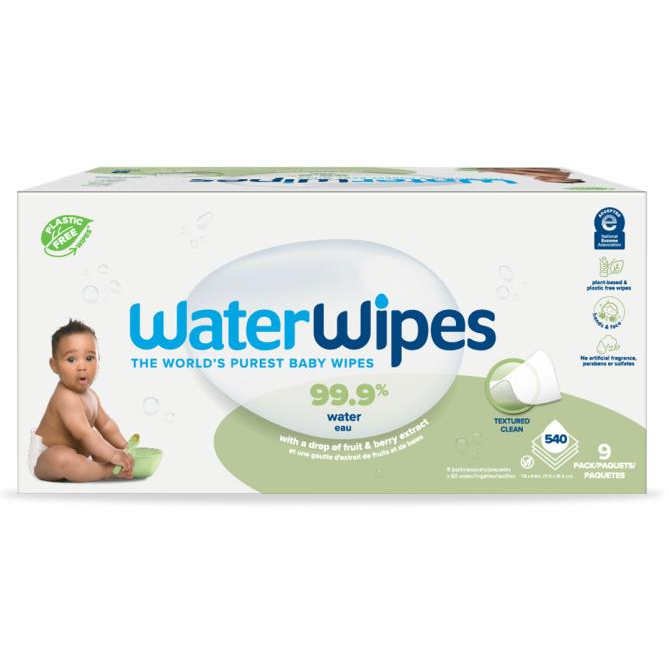 WATERWIPES Soapberry, műanyagmentes, 540 db (9×60 db) (5099514200711)