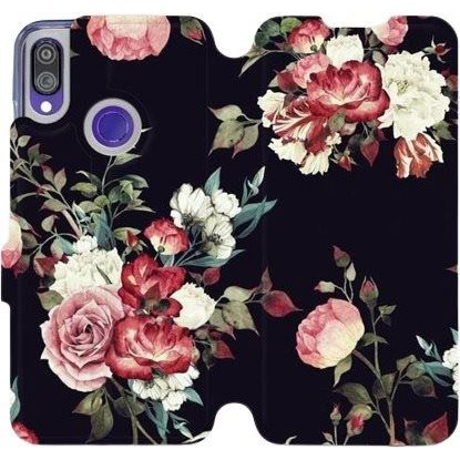 Flip case for Xiaomi Redmi Note 7 - VD11P Rose on black (5903226829798)