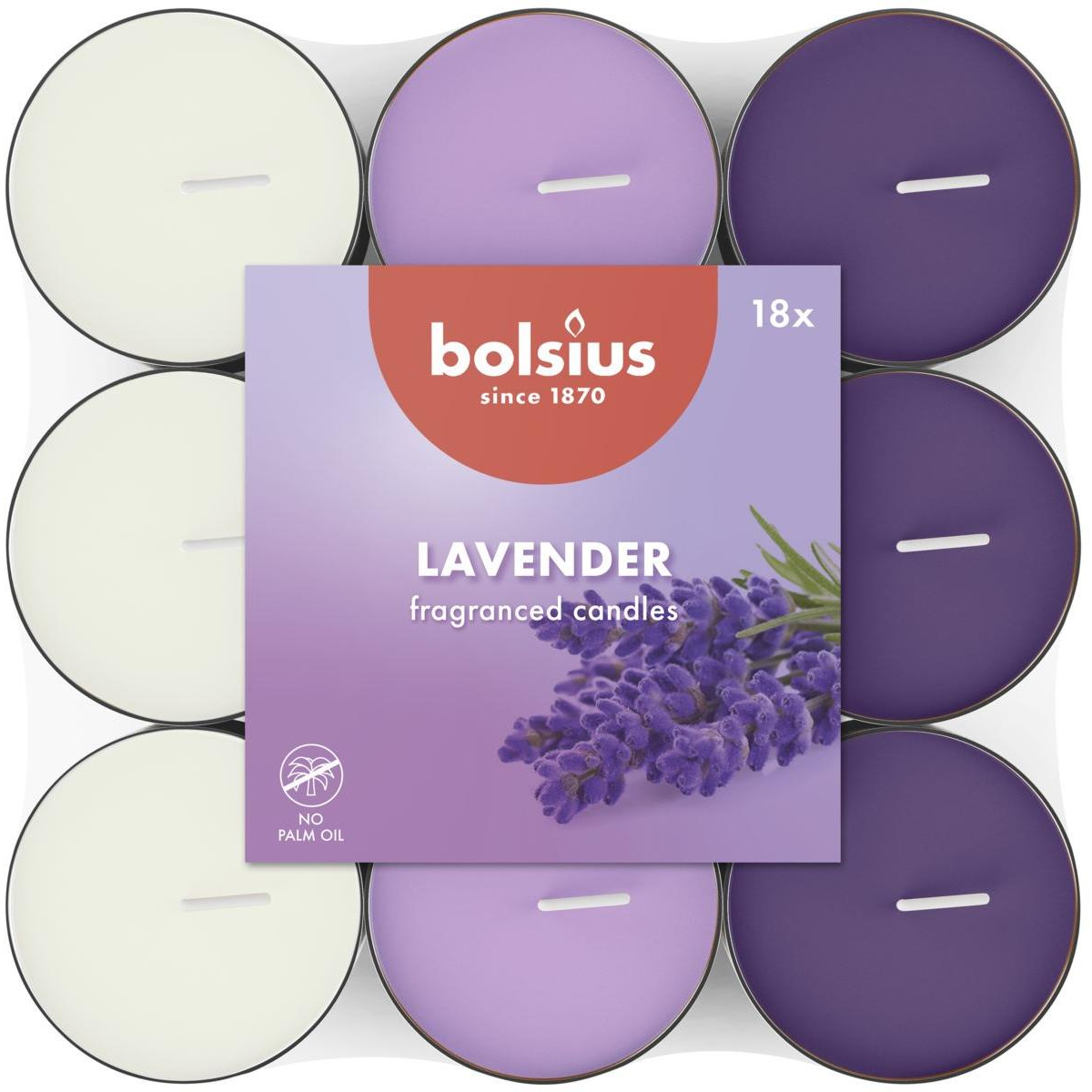 Bolsius Lavender 260 g, 18 db (8717847190109)