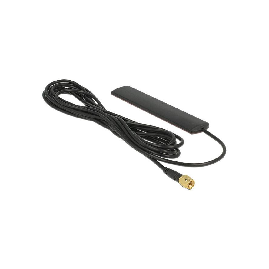 DeLock LTE Antenna SMA 3 dBi Omnidirectional Fixed Black Adhesive Mounting (88987)
