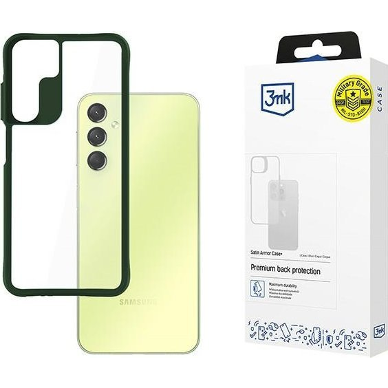 3mk Satin Armor Case+ átlátszó, TPU és PC anyagú telefontok Zöld Samsung Galaxy A25 5G (5903108568234)