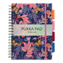 Тетрадка със спирала и разделители Pukka Pads Bloom White, формат B5, 200 листа, диктандо, микроперфорации, твърди корици
