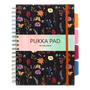 Тетрадка със спирала и разделители Pukka Pads Bloom White, формат B5, 200 листа, диктандо, микроперфорации, твърди корици
