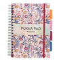 Тетрадка със спирала и разделители Pukka Pads Bloom White, формат B5, 200 листа, диктандо, микроперфорации, твърди корици