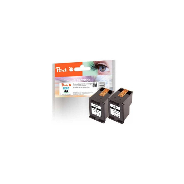 Peach 319611 inktcartridge 2 stuk(s) Compatibel Normaal rendement Zwart