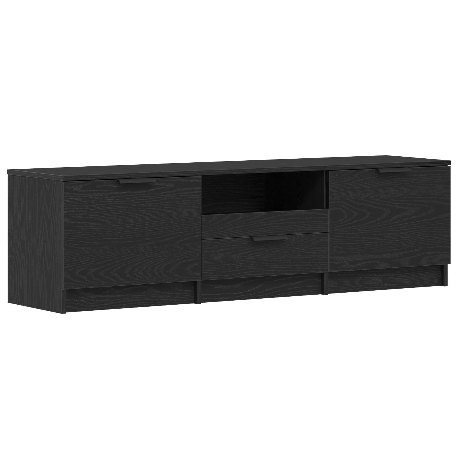 TV Szekrény - Fekete tölgy - 140x35x40 cm - Műanyagból készült (862088)