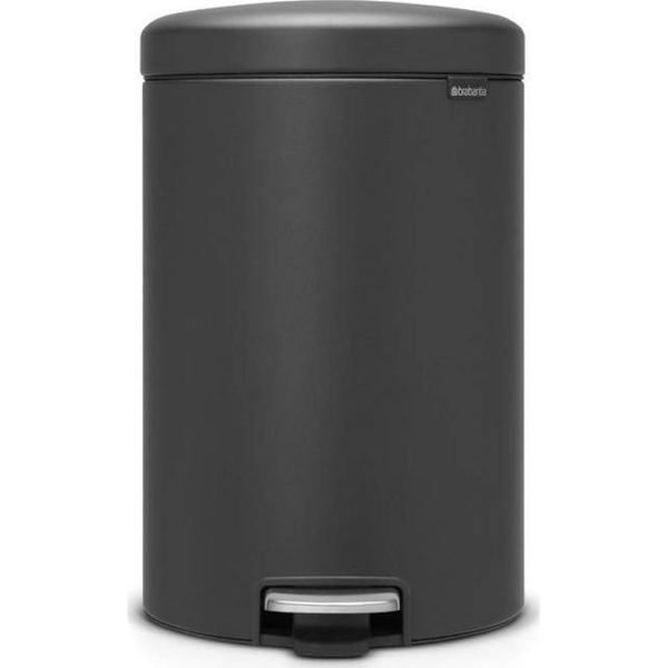 Brabantia NewIcon pedálos hulladékgyűjtő szagmentesen záródó Soft-Close fedél, műanyag tartály, 20L - Y méret, acél, határtalan szürke ásványi textúra - 114182