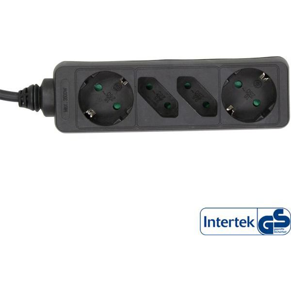 InLine 16445 elektromos elosztó 5 M 2 AC kimenet(ek) Fekete (16445)