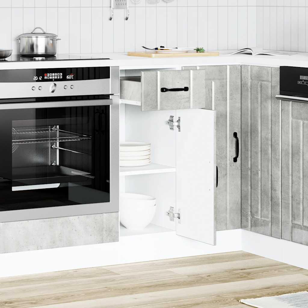 Konyhai alsó szekrény Lucca betonszürke szerelt fa (853701)