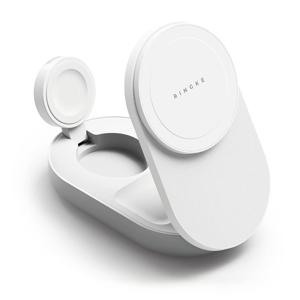 RINGKE QI2.2 25W 3IN1 mágneses MagSafe vezeték nélküli összecsukható töltő fehér