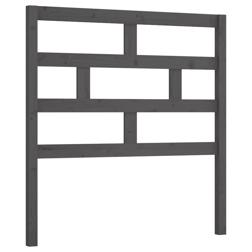 szürke tömör fenyőfa ágyfejtámla 96 x 4 x 100 cm (814176)