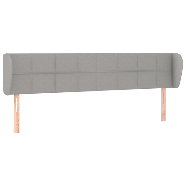 Tăblie de pat cu aripioare gri deschis 183x23x78/88 cm textil