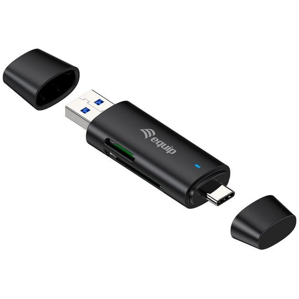 Equip 245462 leitor de cartões USB 3.2 Gen 1 (3.1 Gen 1) Type-A/Type-C Preto