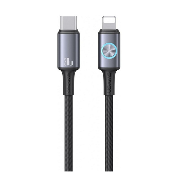 Kábel Usams USB Type-C - Apple Lightning 1,2 m, sivý