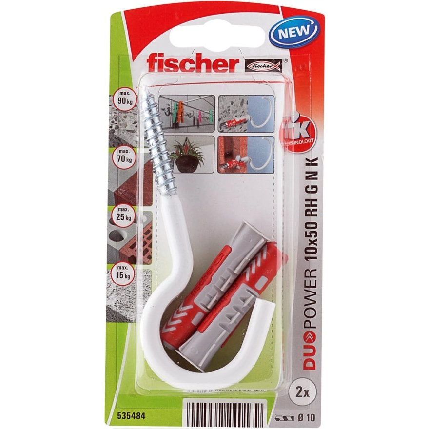 Fischer 535484 DuoPower 10 x 50 RH G N K NV Tipli készlet 50 mm 10 mm 1 készlet (535484)