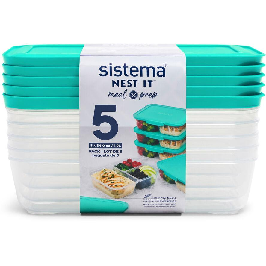 Sistema Meal Prep NEST IT Műanyag ételtároló készlet 1,19L (5 db) (59175)