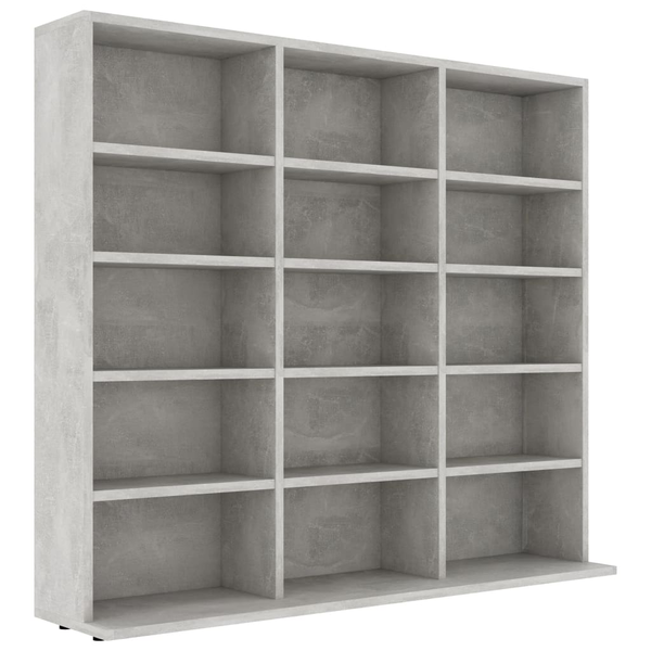 betonszürke forgácslap CD-tartó szekrény 102 x 23 x 89,5 cm