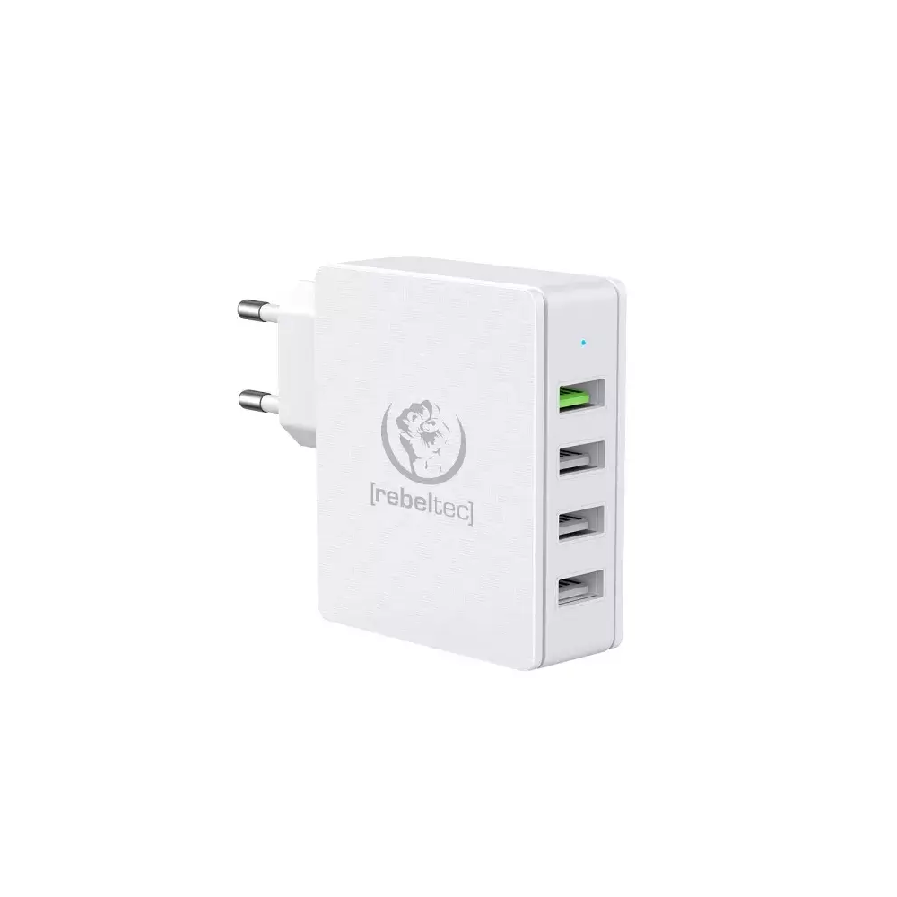 Rebeltec RBLAKT00017 4x USB Type-A Hálózati töltő - Fehér (12V / 1.5A) (RBLAKT00017)