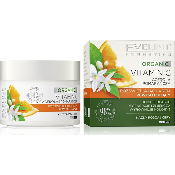 Eveline Organic Vitamin C - Rozświetlający krem rewitalizujący - każdy rodzaj cery 50ml