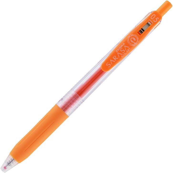 Zebra Sarasa Clip Nyomógombos zseléstoll - 0.5mm / Narancspiros (35133)