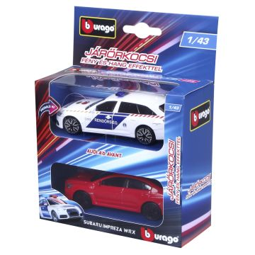 Bburago: Audi A6 rendőrautó és üldözöttje, 1:43 (53368)