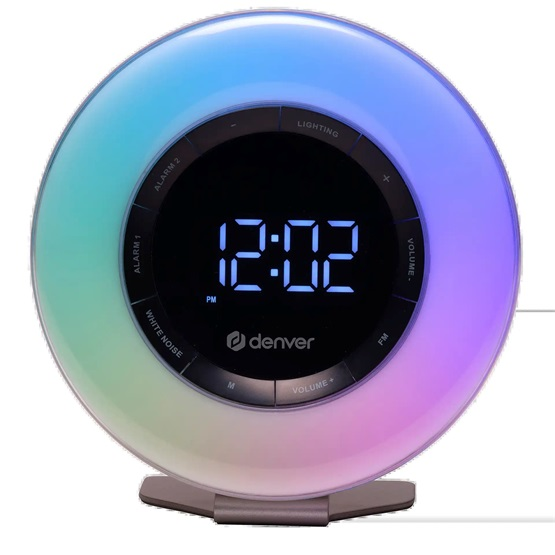 Denver CRL-342 FM rádiós ébresztőóra ébresztőfénnyel és természet hangokkal fehér