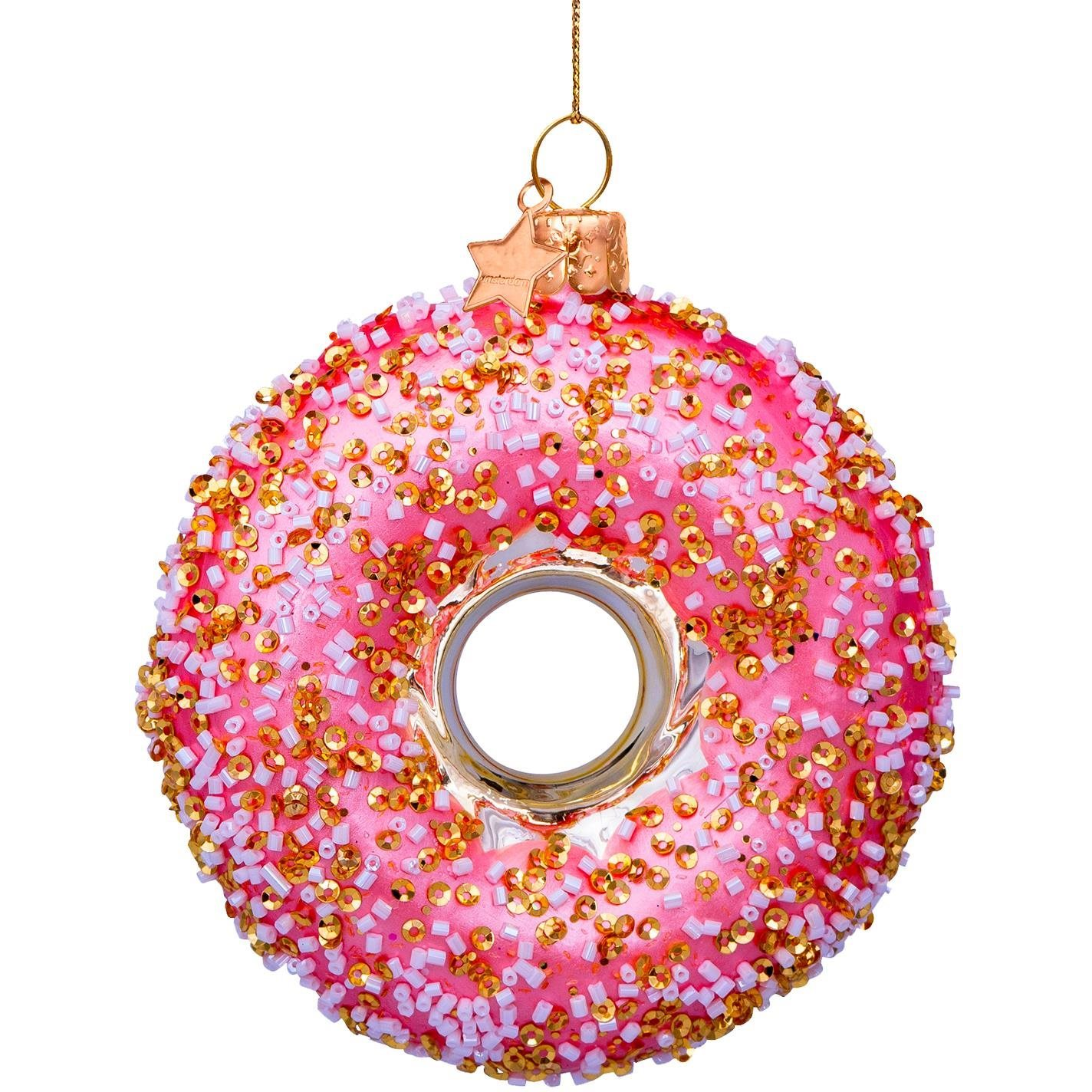 LAALU karácsonyi dísz: Donut 11 cm, rózsaszín (LAU-0292)