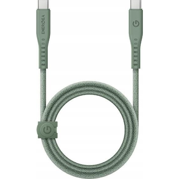 Energea kabel Flow Type-C / Type-C szövet gyorstöltő- és adatkábel, 1.5m, 240W, 5A, zöld ( )