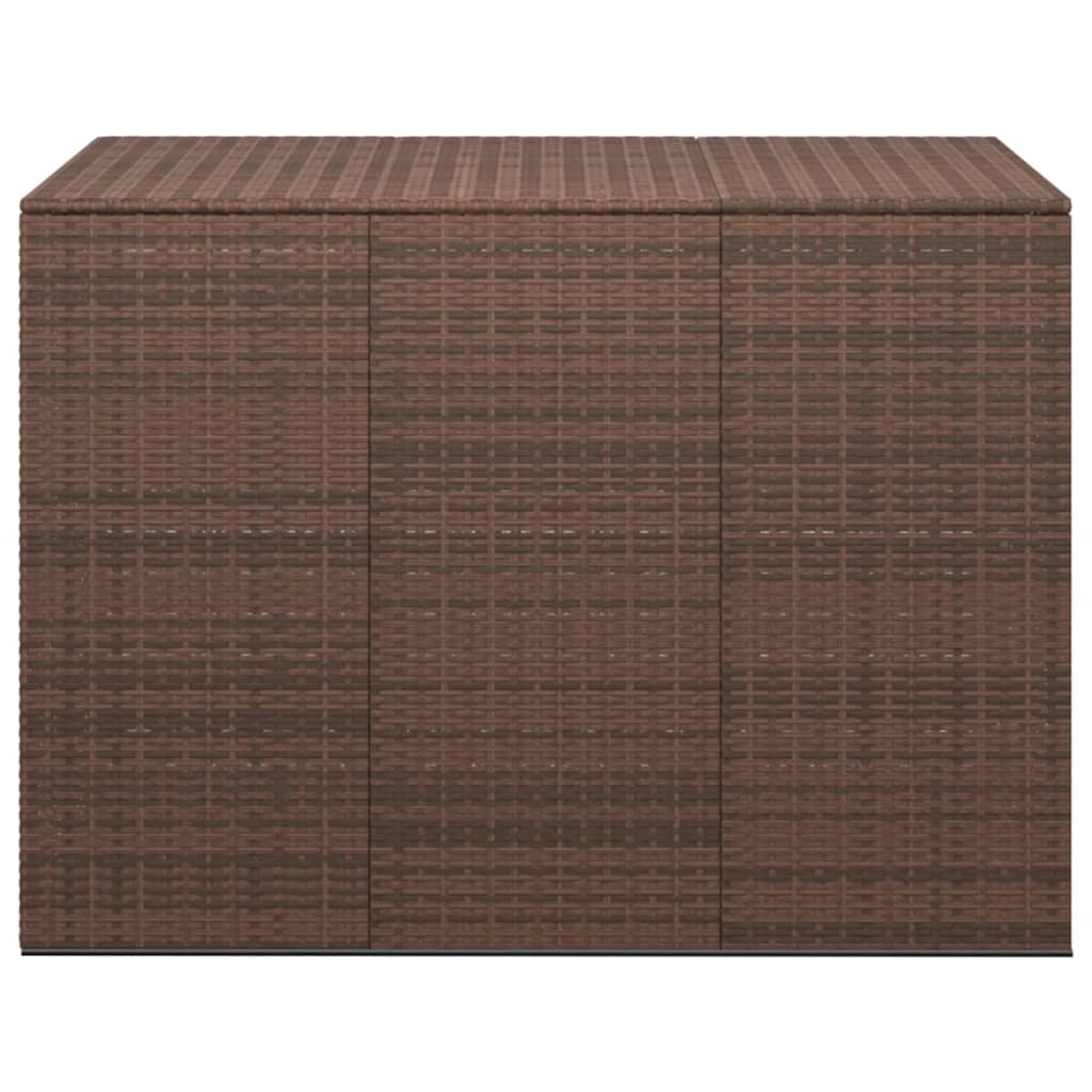 barna polyrattan kerti párnatartó doboz 145 x 100 x 103 cm (317230)