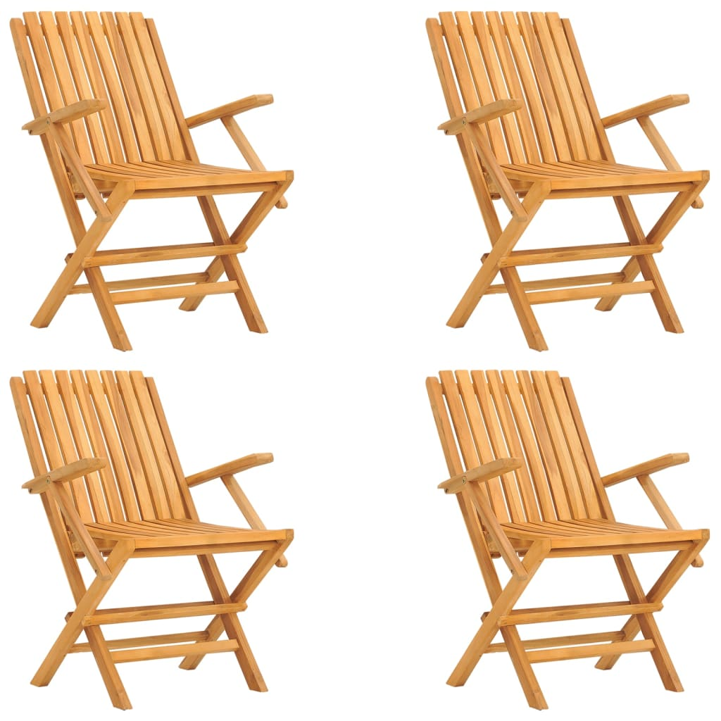4 db tömör tíkfa összecsukható kerti szék 61 x 67 x 90 cm (3155055)
