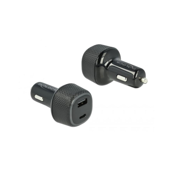 DeLock Car charger USB Type-C PD 3.0 and USB Type-A with 63W Black