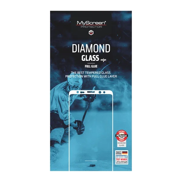 MYSCREEN DIAMOND GLASS EDGE képernyővédő üveg (2.5D, full glue, teljes felületén tapad, karcálló, 0.33 mm, 9H) FEKETE [LG K22 (LMK200HM)]