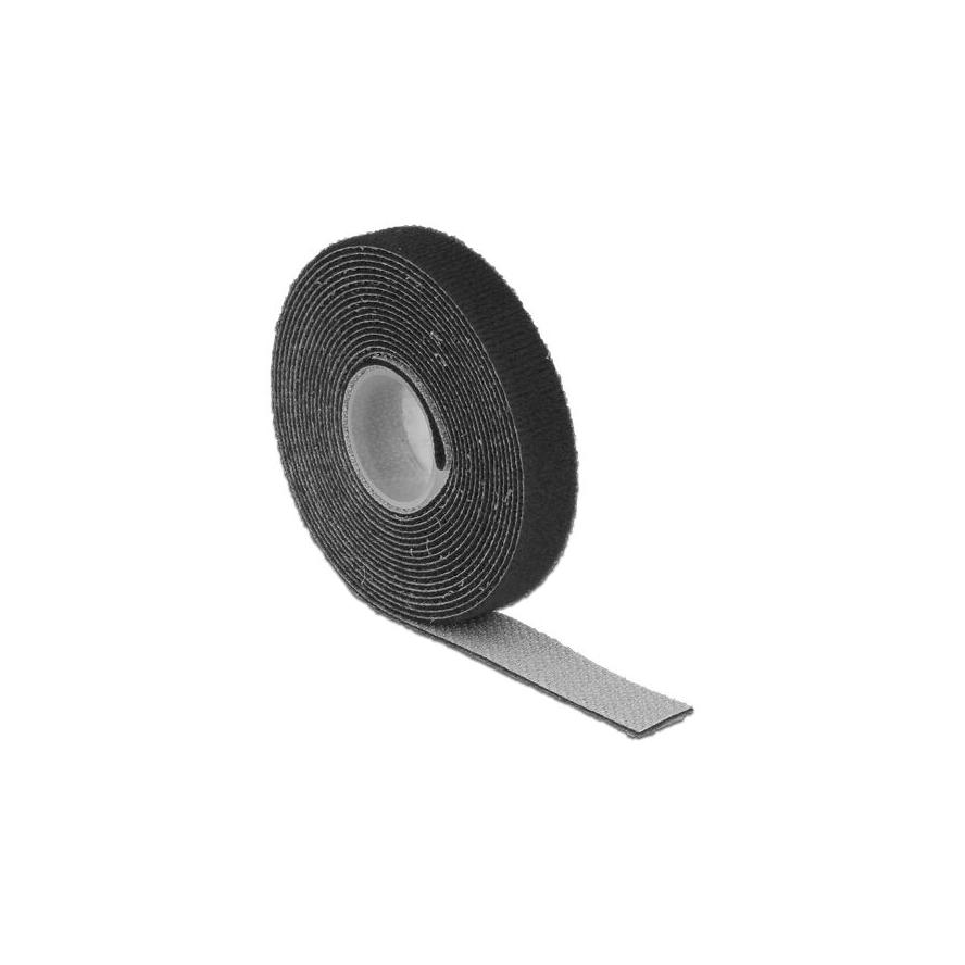 KAB Delock 18710 Hurkolható rögzítők, 3 m x 13 mm (H x Sz) tekercs, fekete (18710)