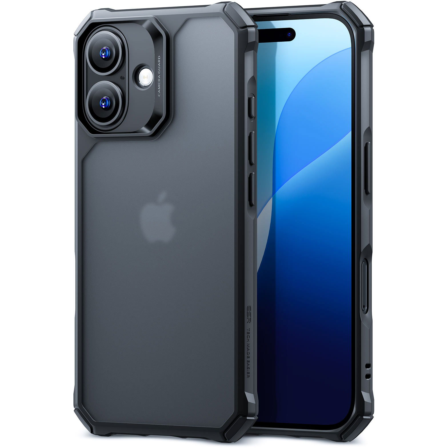 ESR Air Armor Clear Case iPhone 16 Frosted Black tok (1A7750201)