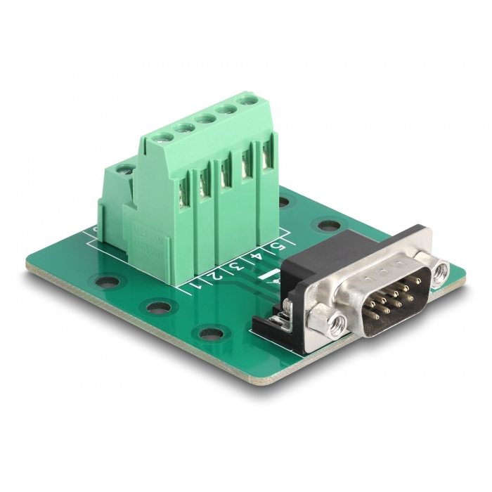 Delock D-Sub 9 tűs apa - Terminal Block DIN sínhez (66907) (66907)