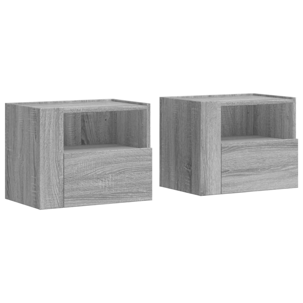 2 db szürke sonoma színű fali éjjeliszekrény 45 x 30 x 35 cm (848322)