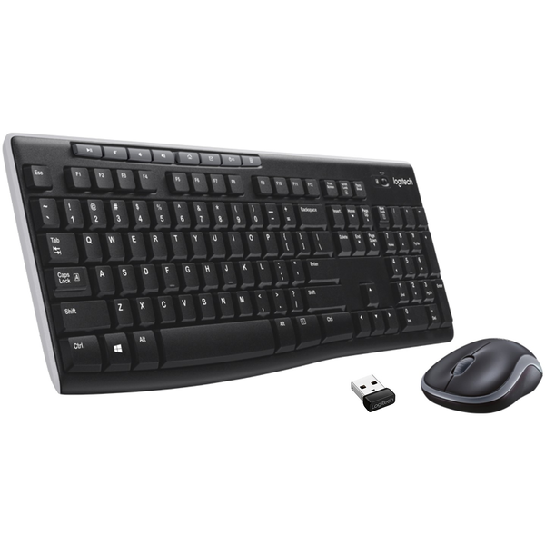 Logitech Wireless Combo MK270 tastatur Mus inkluderet Universel USB QWERTZ Schweizisk Sort